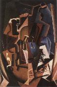 Juan Gris Still life fiddle and newspaper painting